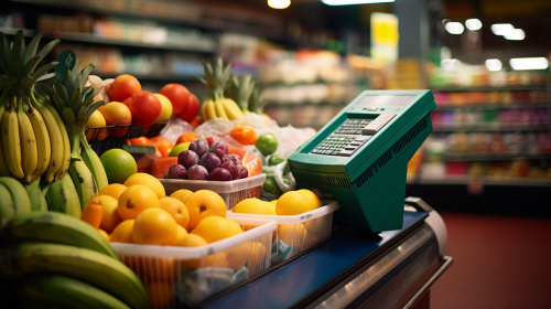 Grocery Basket with Fresh Groceries