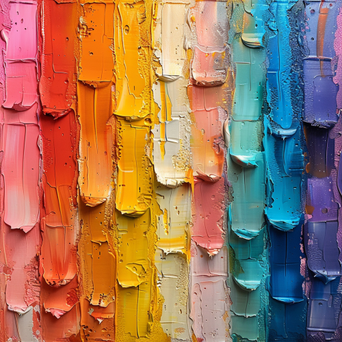 Acrylic painting with grooved spatula