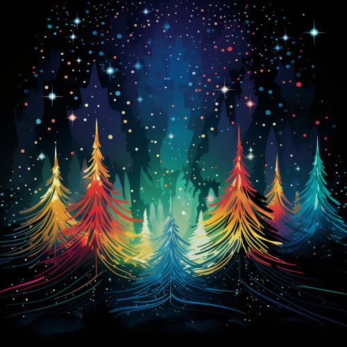 Colorful Christmas tree farm