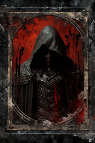 Dark fantasy character's special power card design