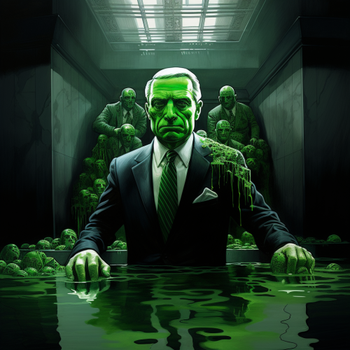 Image showing guilty bankers greenwashing