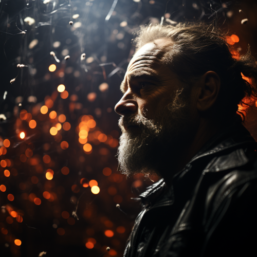 Smiling Guy Maddin fans at event