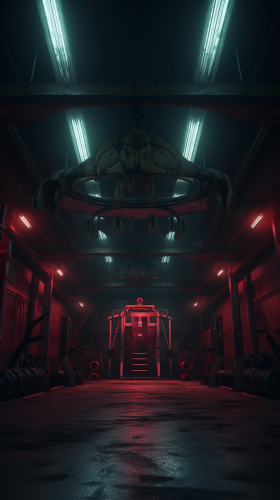 Scary gym at a horror carnival