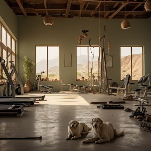 High-performance gym in rural Morocco with Moroccan dogs High-performance gym in rural Morocco with Moroccan dogs