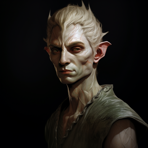 Image of a Lithe Half-Elf Male with Distinctive Nose