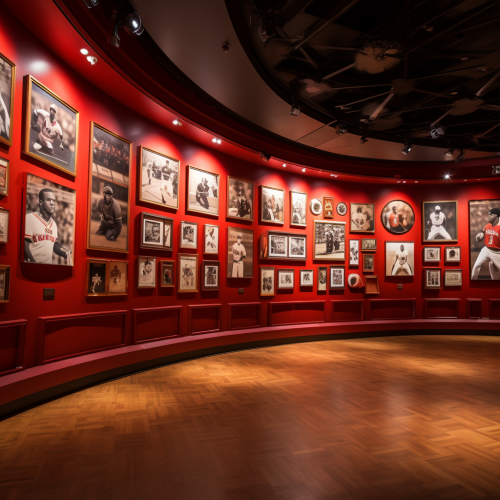Five images of the Hall of Fame wall