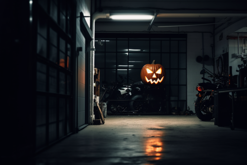 Halloween pumpkin wall décor with mirror eyes and mouth