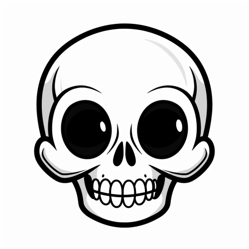 Happy Halloween skull drawing for kids