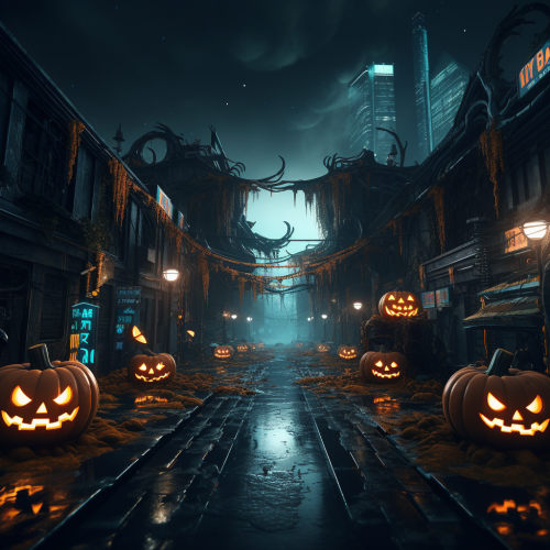 Surreal Halloween Cyberpunk Image in 4K