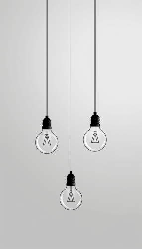 Simple hanging LED bulbs illustration