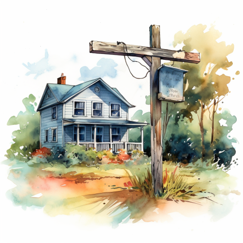 Real Estate Sign Watercolor Illustration