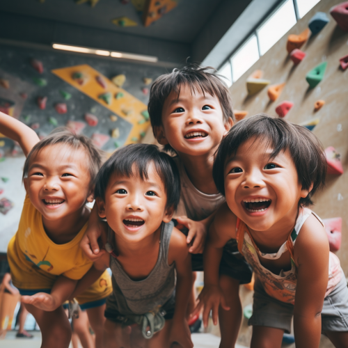 Happy Asia Kids Bouldering Gym Fun