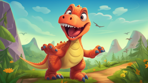 Happy dinosaurs vector illustration for children