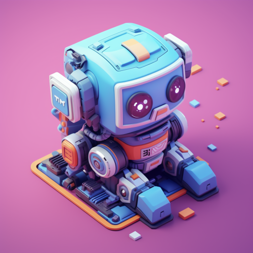 Modern happy droide bot NFT art