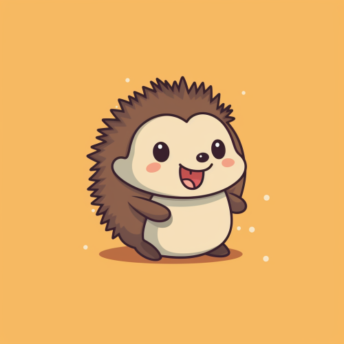 Cute happy hedgehog with rocket