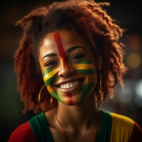 Cameroon woman with painted face Cameroon woman with painted face