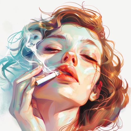 Happy rich cigarette illustration