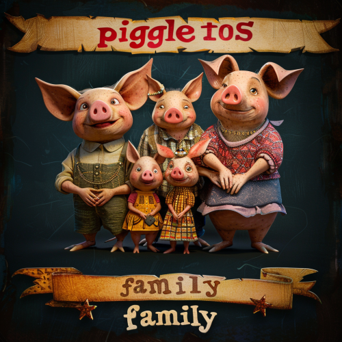Happy Spanish Pig Family Banner