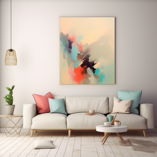 Abstract art with happy pastel colors