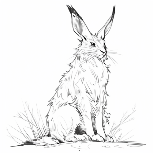Hare sketch drawing