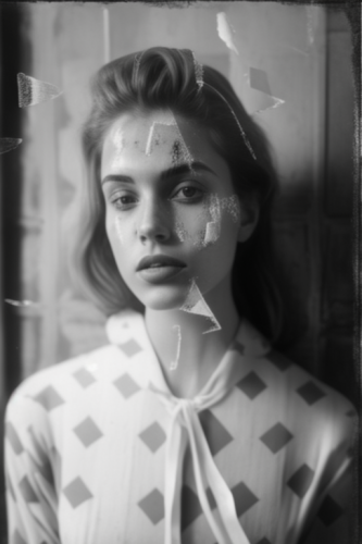 Harlequin in black and white fashion photography