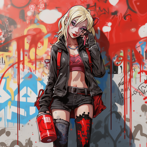 Colorful Harley Quinn Graffiti Art