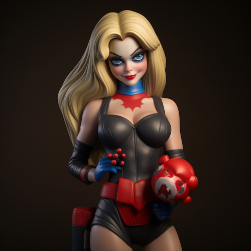 Harley Quinn Margot Robbie with Batman Costume Toy