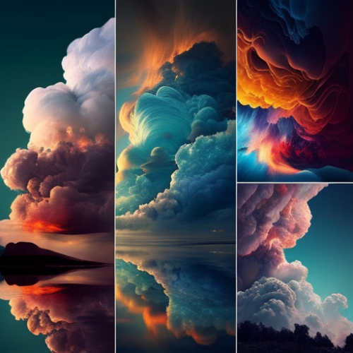 Harmonious clouds merging gracefully