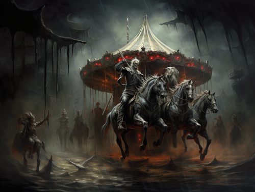 Eerie haunted carousel at carnevil Eerie haunted carousel at carnevil