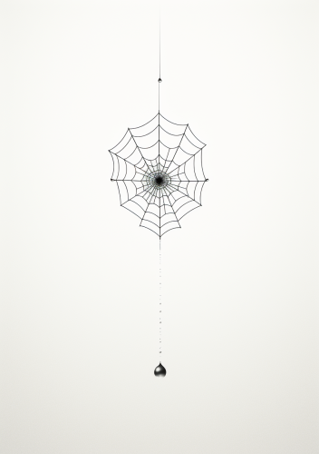 Minimalist spiderweb on white background