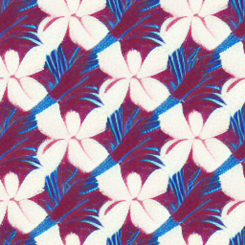 Hawaiian flowers with blue and pink pattern