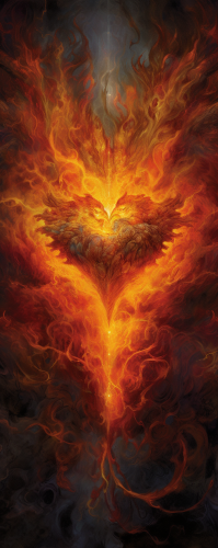 Detailed Heart on Fire Oil Painting by Rembrandt