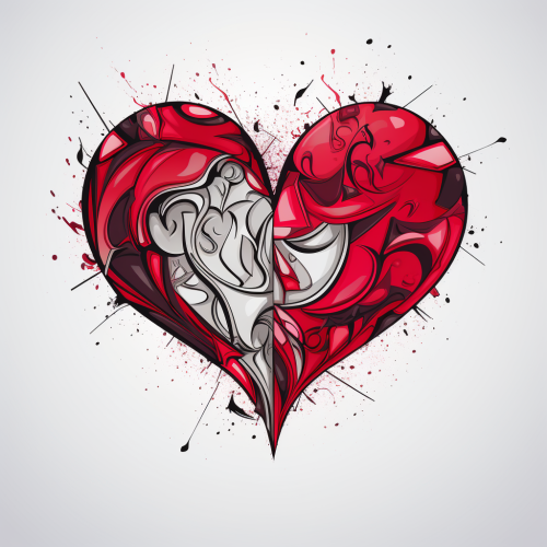 Heart Split Vector Sticker Image