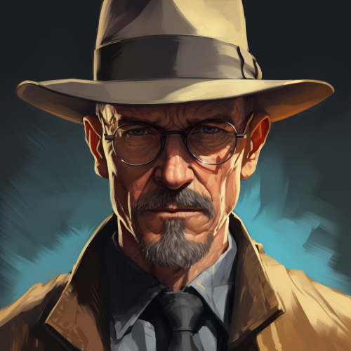 Cartoon version of Heisenberg in Fallout 4 style