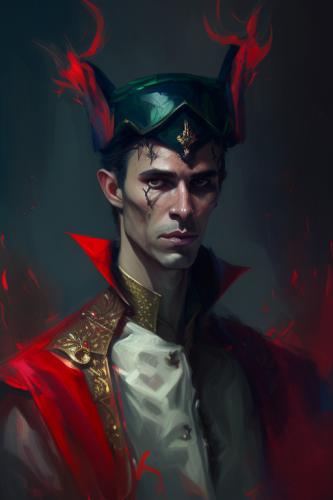 Impressionist painting of a prince from Hell Impressionist painting of a prince from Hell