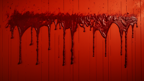 Dripping red sauce on Helloween sign