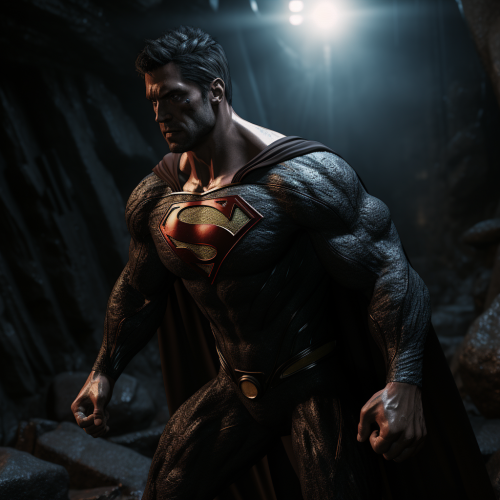 Strong Hercules in Superman suit on rescue mission