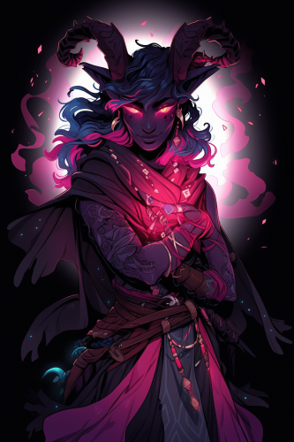 Impressive Tiefling Warlock Casting a Spell