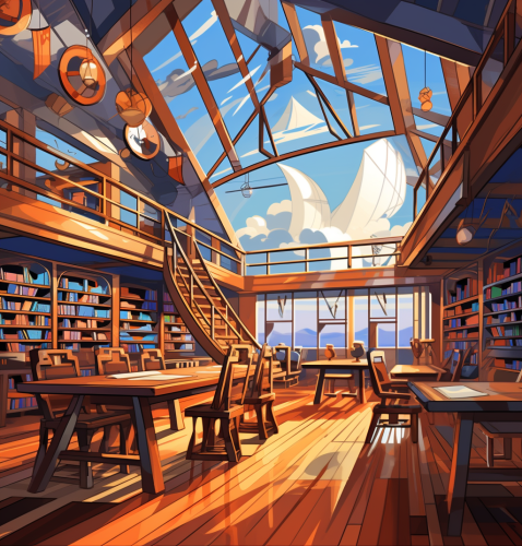 Noah's Ark-inspired library illustration Noah's Ark-inspired library illustration