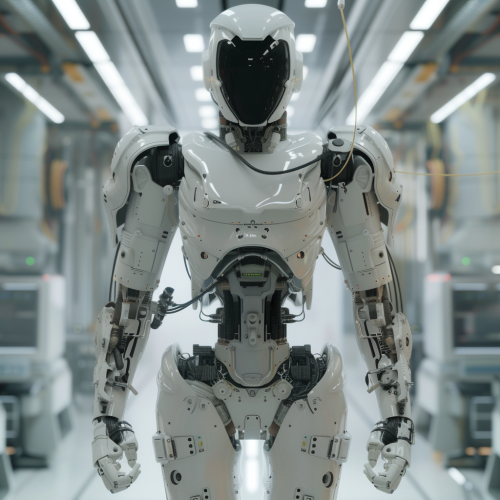High-Tech Humanoid Robot Futuristic Design