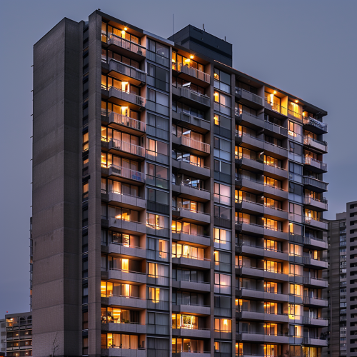 Detailed architecture at twilight