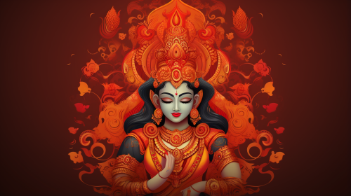 Hindu Dussehra Greeting Card Design