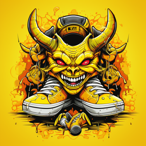 Cartoon devil with cool accessories