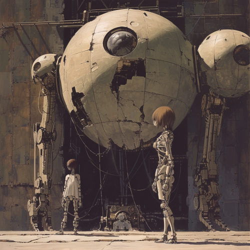 Humanoid figures trapped inside contrasting scale Humanoid figures trapped inside contrasting scale