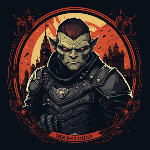 Hobgoblin warrior with shield and military haircut