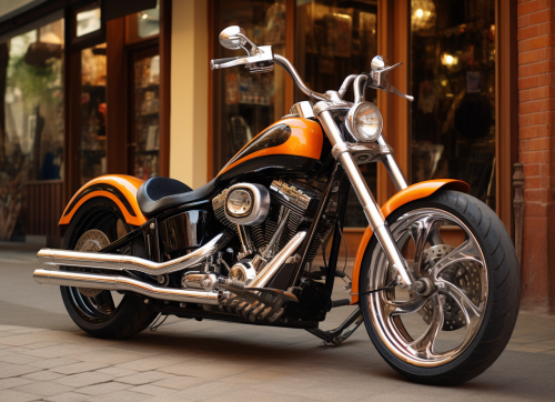 Customized Hog Style Harley Davidson Motorcycle