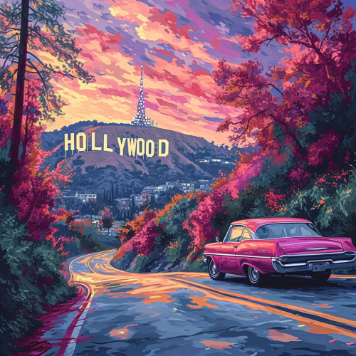 Hollywood Scene Psychedelic Background