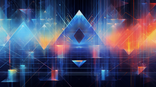 Abstract hologram construction drawings background