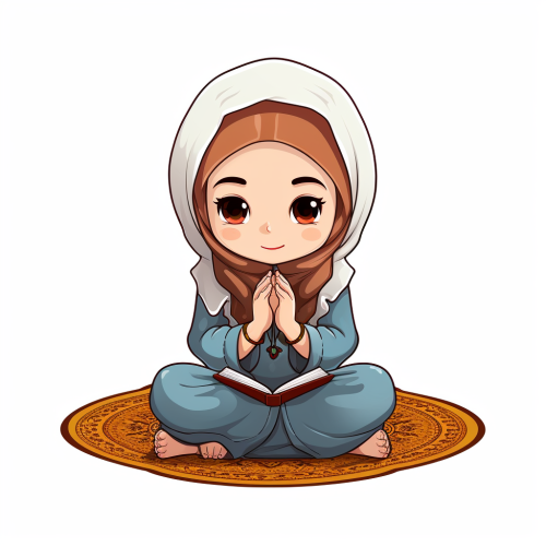 home prayer rug sticker cartoon