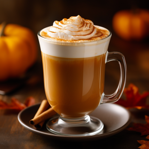 Homemade pumpkin spice latte in a mug Homemade pumpkin spice latte in a mug